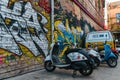 Tbilisi, Georgia, 16 December 2019 vintage mopeds in Fabrika