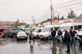 Tbilisi, Georgia. Drivers Waiting For Passengers Near Their Urban