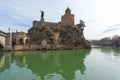 Tbilisi, Georgia - 18 February, 2023: Metekhi Church and Monument of King Vakhtang I Gorgasali in Tbilisi