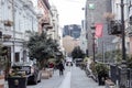 TBILISI, GEORGIA - January 08, 2023: People waling along the road in the old Town of Tbilisi