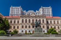 TBILISI, GEORGIA - JULY 17, 2017: Akaki Tsereteli and Ilia Chavchavadze monument in Tbilisi, Georgi