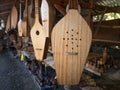 TBILISI, GEORGIA - JULY 14, 2019: The panduri is a traditional Georgian three-string plucked instrument for sale
