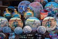 Souvenir plates for sale at georgian street market