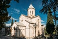 Tbilisi Georgia. Kashveti Church Of St. George, White Georgian Orthodox Church Of Cross-Dome Style