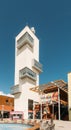 Tbilisi, Georgia - March 28, 2022: Modern Shopping Mall East Point Outside View. Outdoor Recreation Area At Shopping And