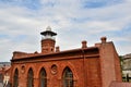 Red brick Jumah Central mosque with arches and minaret Tbilisi Georgia