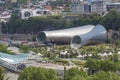 TBILISI, GEORGIA - MAY 07, 2016: People in apark in front of Con