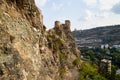 Tbilisi, Georgia - October 21, 2019: Ancient ruins of Narikala fortress on a high mountain in Tbilisi Royalty Free Stock Photo