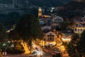 Tbilisi, Georgia - 14 October, 2020: Night view of Old District Abanotubani Royalty Free Stock Photo