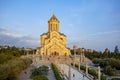 Tbilisi, Georgia - 01 October, 2023: Tsminda Sameba, Holy Trinity Cathedral in Tbilisi