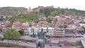 Tbilisi Georgia old city aerial video footage.