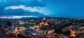 Tbilisi Georgia. Scenic Panoramic Top View Of Cityscape In Evening Royalty Free Stock Photo