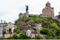 statue of Gorgasali and Assumption Church, Tbilisi Royalty Free Stock Photo