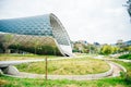 Tbilisi, Georgia - September, 2019 View entrance in the Rike Concert Hall. the Tube