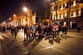 Tbilisi, Georgia - 1st march, 2022: : Hundreds of people stand for Ukrainian people against Russian troops attack and invasion on