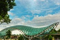 TBILISI, GEORGIA: View over the modern glass Peace bridge. Royalty Free Stock Photo