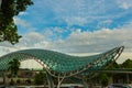 TBILISI, GEORGIA: View over the modern glass Peace bridge. Royalty Free Stock Photo