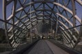 Tbilisi Landmark - Peace Bridge, reflection in the Kura River, October 2019