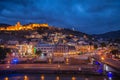 Tbilisi by night, the capital city of Georgia.