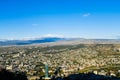 Tbilisi panoramic view. city with mountains in the distance. real Sakartvelo or Georgia