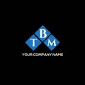 TBM letter logo design on BLACK background. TBM creative initials letter logo concept. TBM letter design Royalty Free Stock Photo