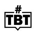 TBT hashtag for social media. Thursday throwback sign. Hashtag for photos or videos. Vector illustration. EPS 10.