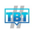 TBT hashtag for social media. Thursday throwback sign. Hashtag for photos or videos. Vector illustration. EPS 10.