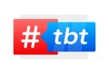 TBT Hashtag Speech Bubble Vector Illustration - A modern, clean design of a speech bubble with the popular Throwback