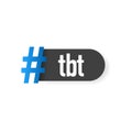 Tbt hashtag thursdat throwback symbol. Royalty Free Stock Photo