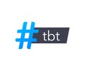 Tbt hashtag thursdat throwback symbol. Vector stock illustration