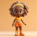 Tc Blond Little Black Girl: Hyper-realistic Adventure Themed 3d Rendered Design Royalty Free Stock Photo