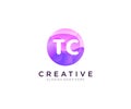 TC initial logo With Colorful Circle template vector