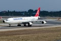 TC-JII Turkish Airlines , Airbus A340-313X named MERSIN Royalty Free Stock Photo