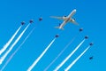 TC-LJA Turkish Airlines, Boeing 777-3F2ER in delta formation flight Royalty Free Stock Photo