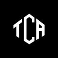 TCA letter logo design with polygon shape. TCA polygon and cube shape logo design. TCA hexagon vector logo template white and Royalty Free Stock Photo