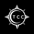 TCC abstract technology logo design on Black background. TCC creative initials letter logo concept Royalty Free Stock Photo