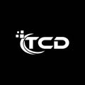 TCD letter logo design on black background. TCD creative initials letter logo concept. TCD letter design