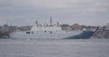 TCG Anadolu Ship passing Bosphorus, Istanbul