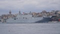 TCG Anadolu Ship passing Bosphorus, Istanbul Royalty Free Stock Photo
