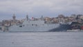 TCG Anadolu Ship passing Bosphorus, Istanbul