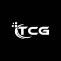 TCG letter logo design on black background. TCG creative initials letter logo concept. TCG letter design Royalty Free Stock Photo