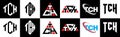 TCH letter logo design in six style. TCH polygon, circle, triangle, hexagon, flat and simple style with black and white color Royalty Free Stock Photo