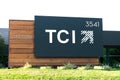 TCI International logo and sign at headquarters of defense and space industries company Royalty Free Stock Photo