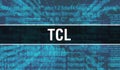 Tcl with Digital java code text. Tcl and Computer software coding vector concept. Programming coding script java, digital program Royalty Free Stock Photo