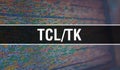 Tcl/Tk with Binary code digital technology background. Abstract background with program code and Tcl/Tk. Programming and coding Royalty Free Stock Photo