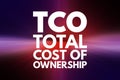 TCO - Total Cost of Ownership acronym, business concept background