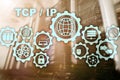 Tcp ip networking. Transmission Control Protocol. Internet Technology concept. Royalty Free Stock Photo