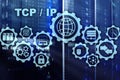 Tcp/ip networking. Transmission Control Protocol. Internet Technology concept. Royalty Free Stock Photo