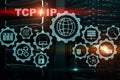 Tcp/ip networking. Transmission Control Protocol. Internet Technology concept Royalty Free Stock Photo