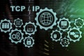 Tcp ip networking. Transmission Control Protocol. Internet Technology concept Royalty Free Stock Photo